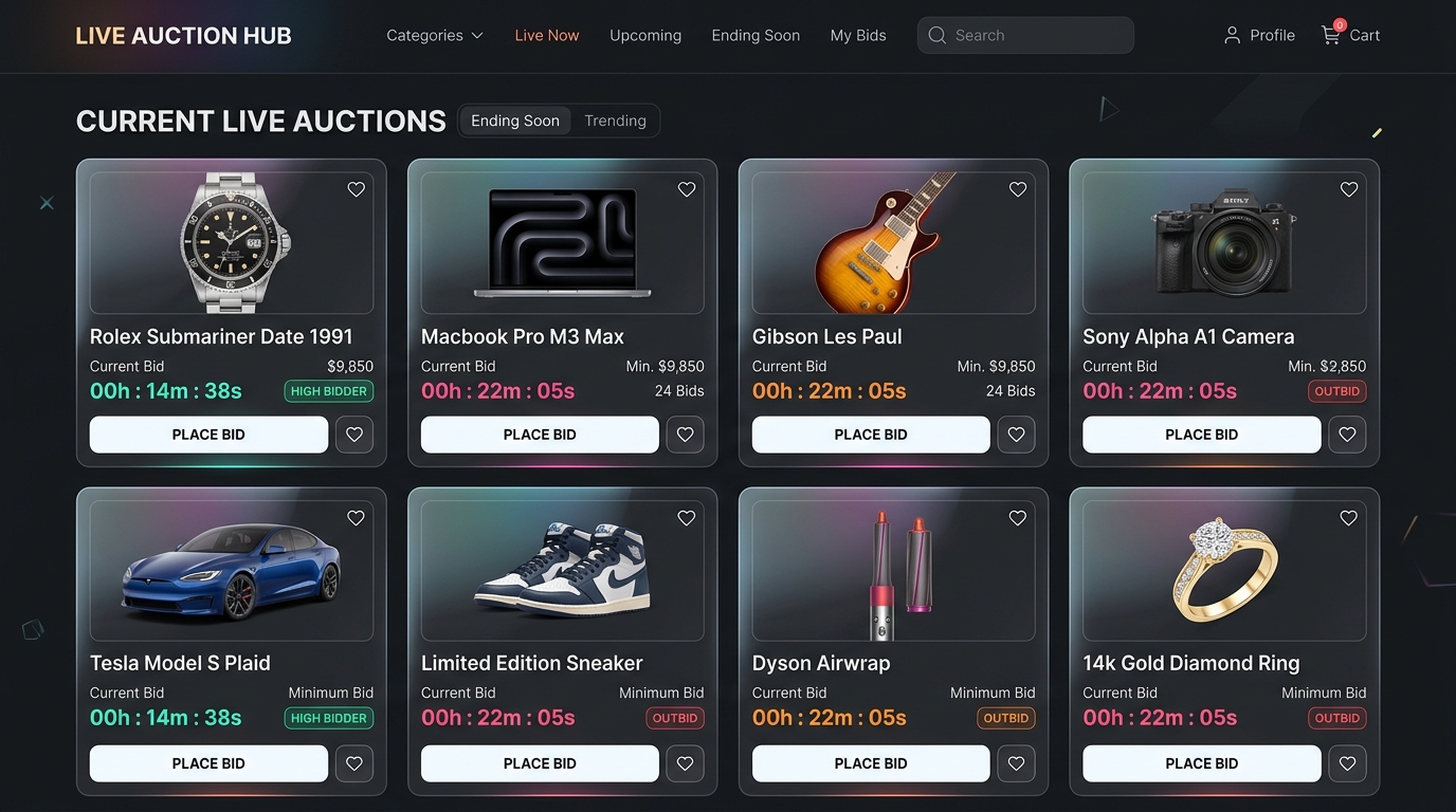 Storefront Auction Hub Page
